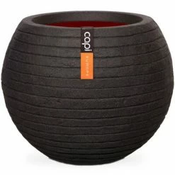 Capi Pot à fleurs Nature Row Rond 62 x 48 cm Noir KBLRO271