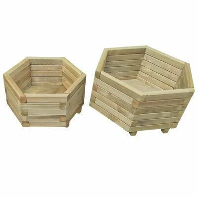 VidaXL Ensemble de lit surélevé de jardin 2 pcs Bois de pin impregné 1 VidaXL Ensemble de lit surélevé de jardin 2 pcs Bois de pin impregné