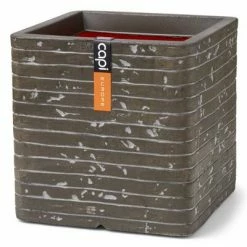 Capi Jardinière Nature Row carrée 40x40x40 cm Vert olive