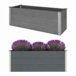 VidaXL Lit surélevé de jardin WPC 150x50x54 cm Gris
