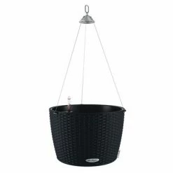 LECHUZA Jardinière NIDO Cottage 35 ALL-IN-ONE Noir graphite