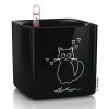 LECHUZA Jardinière de table CUBE Glossy CAT 14 ALL-IN-ONE Noir