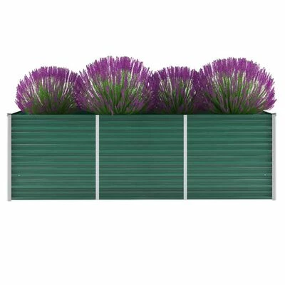 VidaXL Lit surélevé de jardin Acier galvanisé 240x80x77 cm Vert 2 VidaXL Lit surélevé de jardin Acier galvanisé 240x80x77 cm Vert – Image 2
