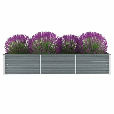 VidaXL Lit surélevé de jardin Acier galvanisé 240x80x45 cm Gris 2 VidaXL Lit surélevé de jardin Acier galvanisé 240x80x45 cm Gris – Image 2