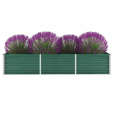 VidaXL Lit surélevé de jardin Acier galvanisé 240x80x45 cm Vert 2 VidaXL Lit surélevé de jardin Acier galvanisé 240x80x45 cm Vert – Image 2