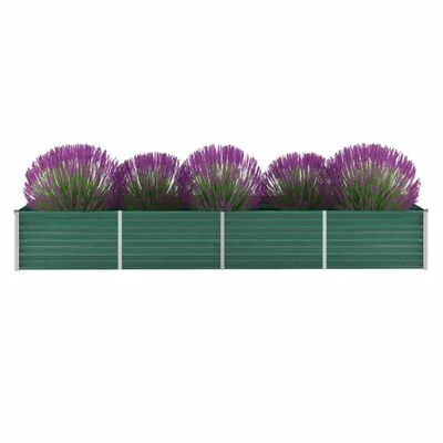 VidaXL Lit surélevé de jardin Acier galvanisé 320x80x45 cm Vert 2 VidaXL Lit surélevé de jardin Acier galvanisé 320x80x45 cm Vert – Image 2