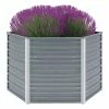 VidaXL Lit surélevé de jardin Acier galvanisé 129x129x77 cm Gris