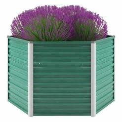 VidaXL Lit surélevé de jardin Acier galvanisé 129x129x77 cm Vert