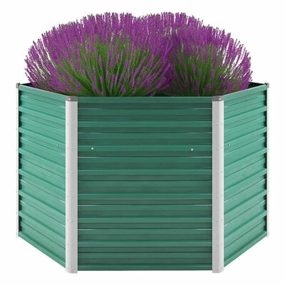 VidaXL Lit surélevé de jardin Acier galvanisé 129x129x77 cm Vert 1 VidaXL Lit surélevé de jardin Acier galvanisé 129x129x77 cm Vert