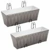 VidaXL Lits surélevés de balcon 2 pcs 50 cm Gris Résine tressée