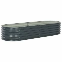 VidaXL Lit surélevé de jardin 240x80x44 cm Acier galvanisé Gris