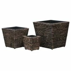 VidaXL Lits surélevés de jardin 3 pcs Jacinthe d'eau Marron
