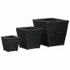 VidaXL Lits surélevés de jardin 3 pcs Jacinthe d'eau Noir