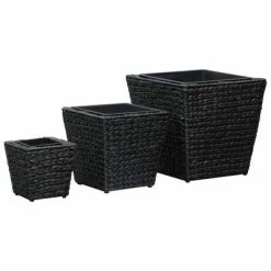 VidaXL Lits surélevés de jardin 3 pcs Jacinthe d'eau Noir