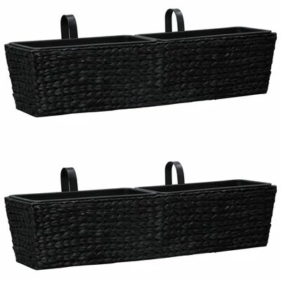 VidaXL Jardinières 2 pcs Jacinthe d'eau Noir 1 VidaXL Jardinières 2 pcs Jacinthe d'eau Noir