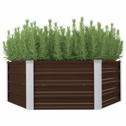 VidaXL Jardinière surélevée Marron 129x129x46 cm Acier galvanisé