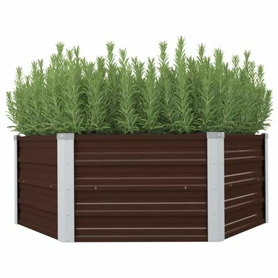 VidaXL Jardinière surélevée Marron 129x129x46 cm Acier galvanisé 1 VidaXL Jardinière surélevée Marron 129x129x46 cm Acier galvanisé