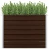 VidaXL Jardinière surélevée Marron 100x100x77 cm Acier galvanisé