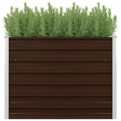 VidaXL Jardinière surélevée Marron 100x100x77 cm Acier galvanisé