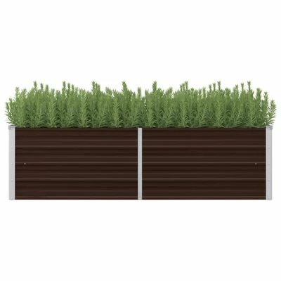 VidaXL Lit surélevé de jardin Marron 160x40x45 cm Acier galvanisé 2 VidaXL Lit surélevé de jardin Marron 160x40x45 cm Acier galvanisé – Image 2