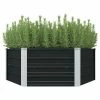 VidaXL Jardinière surélevée Anthracite 129x129x45 cm Acier galvanisé