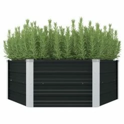 VidaXL Jardinière surélevée Anthracite 129x129x45 cm Acier galvanisé