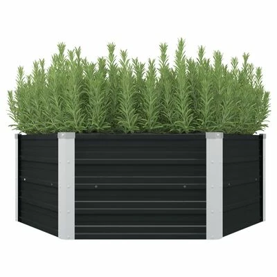 VidaXL Jardinière surélevée Anthracite 129x129x45 cm Acier galvanisé 1 VidaXL Jardinière surélevée Anthracite 129x129x45 cm Acier galvanisé