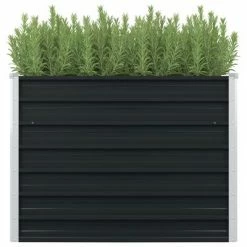 VidaXL Jardinière surélevée Anthracite 100x100x77 cm Acier galvanisé