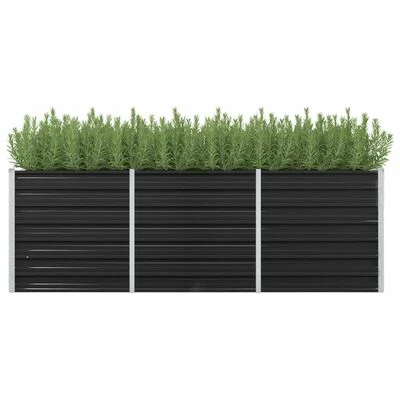 VidaXL Lit surélevé de jardin Anthracite 240x80x77 cm Acier galvanisé 2 VidaXL Lit surélevé de jardin Anthracite 240x80x77 cm Acier galvanisé – Image 2
