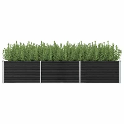 VidaXL Lit surélevé de jardin Anthracite 240x80x45 cm Acier galvanisé 2 VidaXL Lit surélevé de jardin Anthracite 240x80x45 cm Acier galvanisé – Image 2