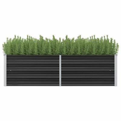 VidaXL Lit surélevé de jardin Anthracite 160x40x45 cm Acier galvanisé 2 VidaXL Lit surélevé de jardin Anthracite 160x40x45 cm Acier galvanisé – Image 2