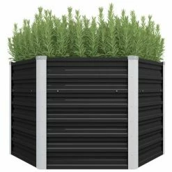 VidaXL Lit surélevé de jardin Anthracite 129x129x77 cm Acier galvanisé