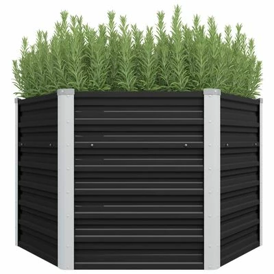 VidaXL Lit surélevé de jardin Anthracite 129x129x77 cm Acier galvanisé 1 VidaXL Lit surélevé de jardin Anthracite 129x129x77 cm Acier galvanisé
