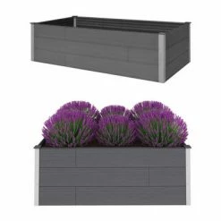 VidaXL Lit surélevé de jardin Gris 200x100x54 cm WPC