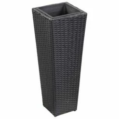 VidaXL Lit surélevé de jardin 30x30x80 cm Résine Tressée Noir