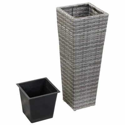 VidaXL Lit surélevé de jardin 30x30x80 cm Résine Tressée Gris 1 VidaXL Lit surélevé de jardin 30x30x80 cm Résine Tressée Gris