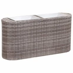VidaXL Lit surélevé de jardin 80x25x40 cm Résine Tressée Gris