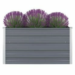 VidaXL Jardinière 100 x 100 x 45 cm Acier galvanisé Gris
