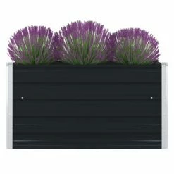 VidaXL Jardinière 100 x 100 x 45 cm Acier galvanisé Anthracite