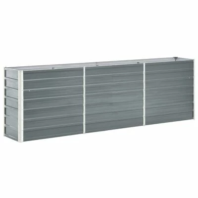 VidaXL Lit surélevé de jardin Acier galvanisé 240x40x77 cm Gris 1 VidaXL Lit surélevé de jardin Acier galvanisé 240x40x77 cm Gris