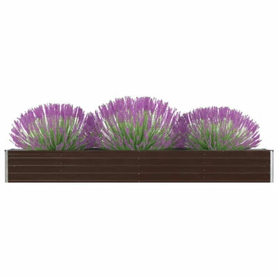 VidaXL Lit surélevé de jardin Acier galvanisé 320x40x45 cm Marron 2 VidaXL Lit surélevé de jardin Acier galvanisé 320x40x45 cm Marron – Image 2