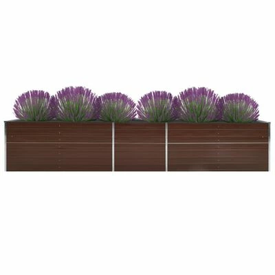VidaXL Lit surélevé de jardin Acier galvanisé 400x80x45 cm Marron 2 VidaXL Lit surélevé de jardin Acier galvanisé 400x80x45 cm Marron – Image 2
