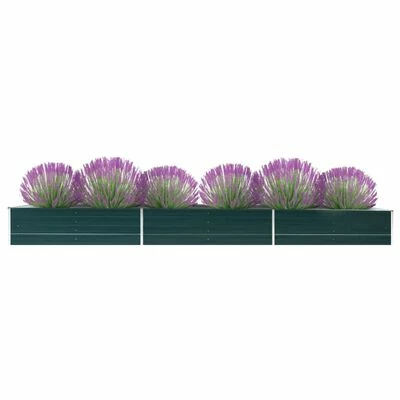 VidaXL Lit surélevé de jardin Acier galvanisé 480x80x45 cm Vert 2 VidaXL Lit surélevé de jardin Acier galvanisé 480x80x45 cm Vert – Image 2