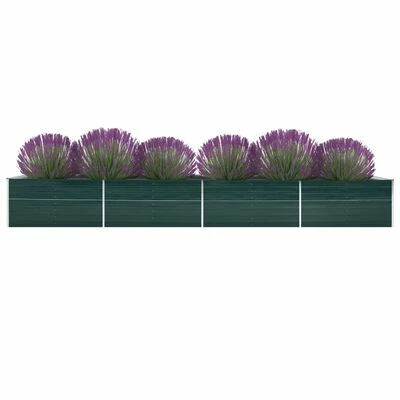 VidaXL Lit surélevé de jardin Acier galvanisé 600x80x77 cm Vert 2 VidaXL Lit surélevé de jardin Acier galvanisé 600x80x77 cm Vert – Image 2