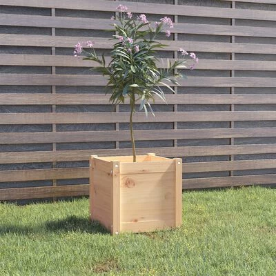 VidaXL Jardinière 40x40x40 cm Bois de pin massif 2 VidaXL Jardinière 40x40x40 cm Bois de pin massif – Image 2