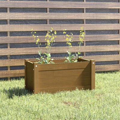 VidaXL Jardinière d'extérieur Marron miel 60x31x31 cm Bois de pin 2 VidaXL Jardinière d'extérieur Marron miel 60x31x31 cm Bois de pin – Image 2