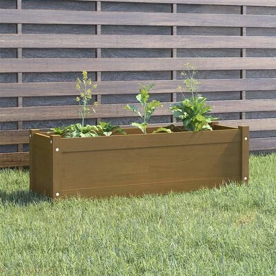 VidaXL Jardinière d'extérieur Marron miel 100x31x31 cm Bois de pin 2 VidaXL Jardinière d'extérieur Marron miel 100x31x31 cm Bois de pin – Image 2