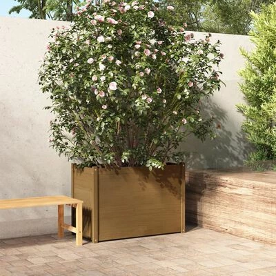 VidaXL Jardinière d'extérieur Marron miel 100x50x70 cm Pin massif 2 VidaXL Jardinière d'extérieur Marron miel 100x50x70 cm Pin massif – Image 2