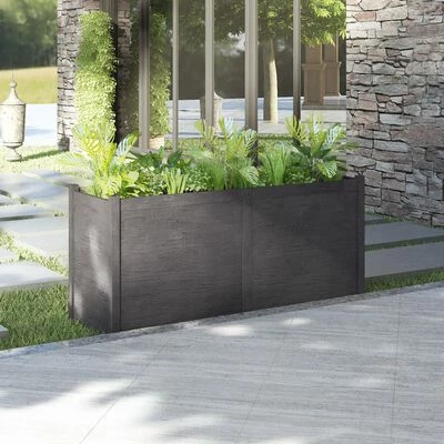 VidaXL Jardinière d'extérieur Gris 150x50x70 cm Bois de pin massif 2 VidaXL Jardinière d'extérieur Gris 150x50x70 cm Bois de pin massif – Image 2