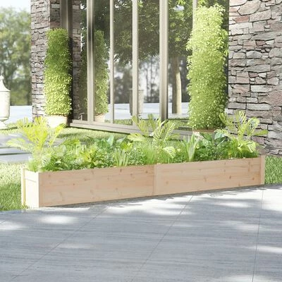 VidaXL Jardinière d'extérieur 200x31x31 cm Bois de pin massif 2 VidaXL Jardinière d'extérieur 200x31x31 cm Bois de pin massif – Image 2